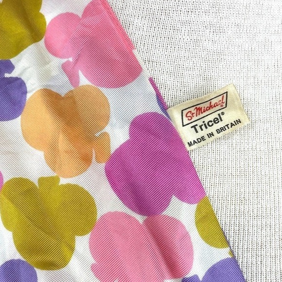 Vintage Mod Pop Art Twilly Neck Scarf Rectangle 57"x6" Silky 60s Britpop Pink - Picture 4 of 4